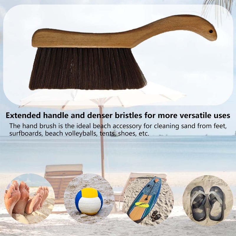 Nailuck Sand Cleaner Wooden Brush,Clean Feet and Skin,Bag Beach Accessories for Vacation, Beach Sports, Pets and Lakeside Recreation (Khaki) - Image 4